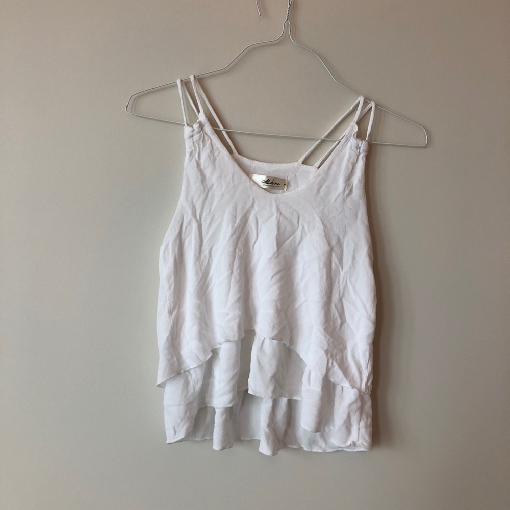 White flowy crop-top